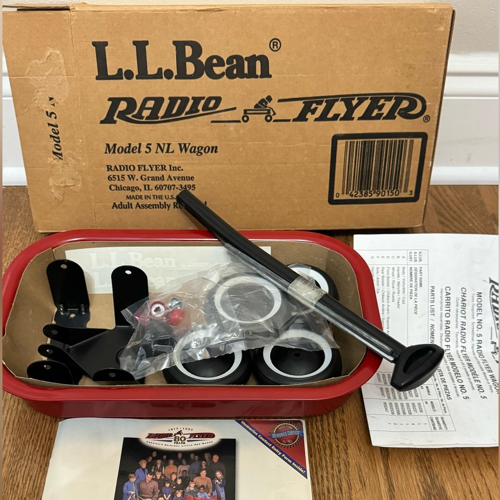 Vintage, 1997, L.L. Bean, Radio Flyer Wagon, New in Original Box, Model 5 NL